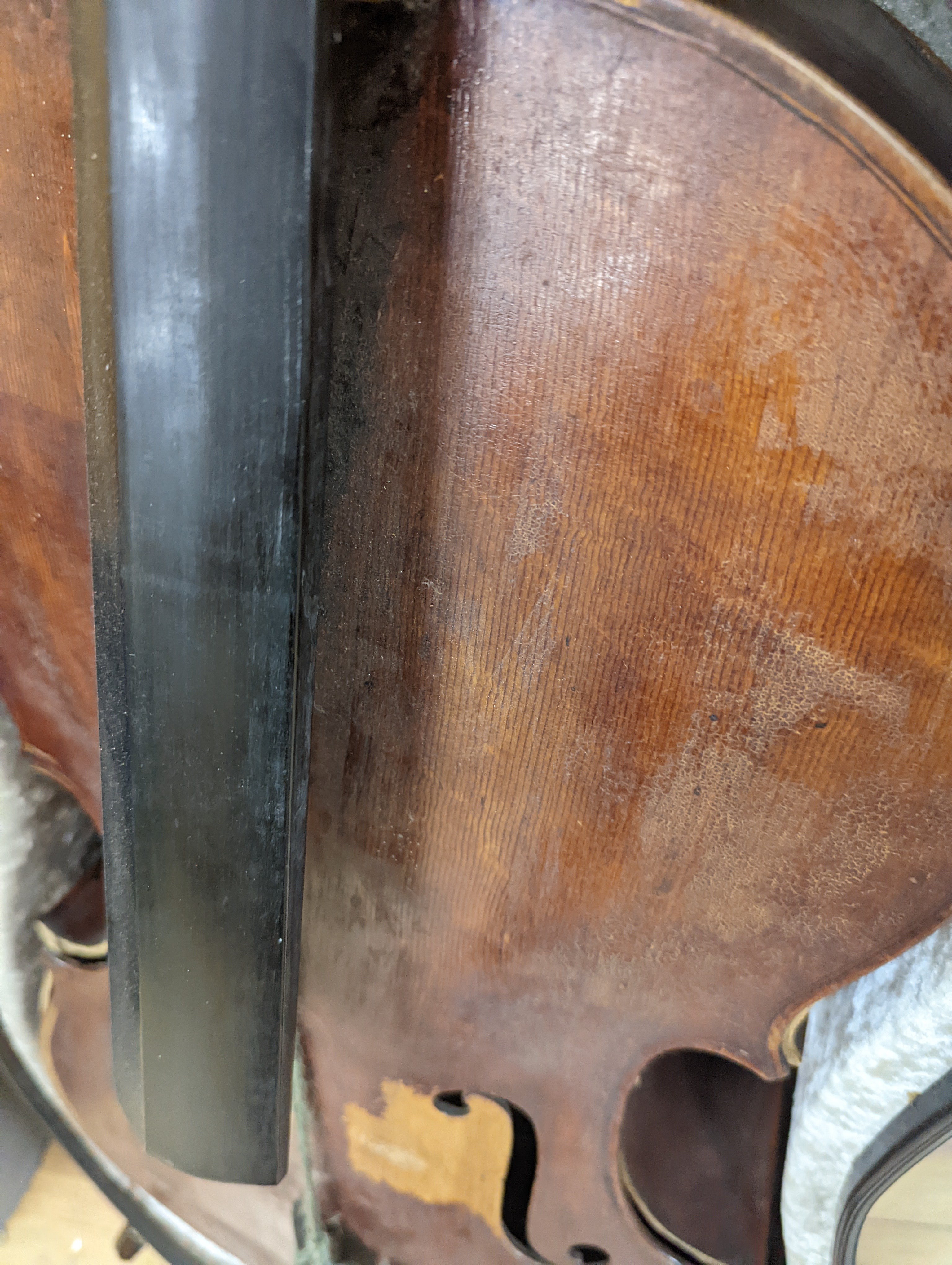 A 19th century German cello, labelled E M Blankert, cased